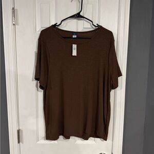 NWT Old Navy Luxe Brown Ribbed Top